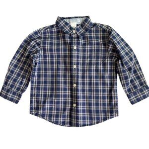 Janie and Jack Boys Blue Plaid Shirt Size 18-24 Months